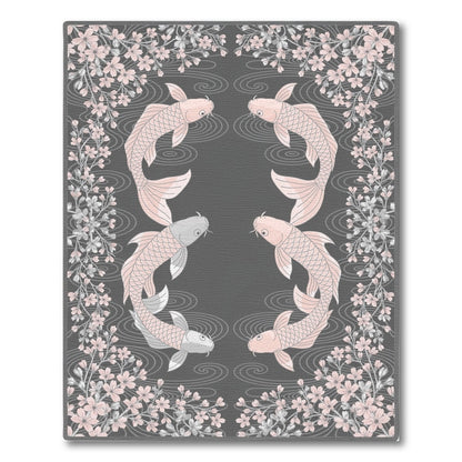 Pink Koi Cherry Blossom Area Rug