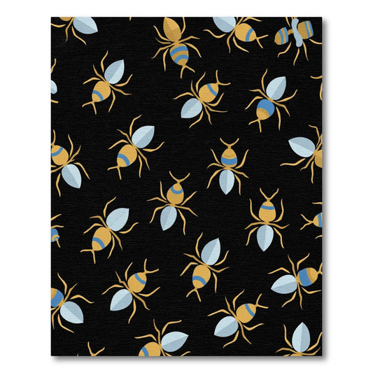Yellow Blue Ant All Over Rug