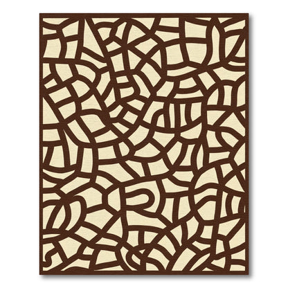 Brown Organic Network Abstract Rug