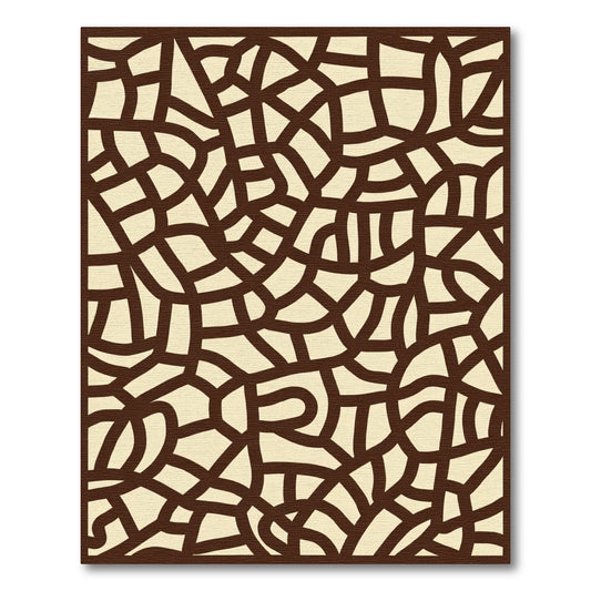 Brown Organic Network Abstract Rug