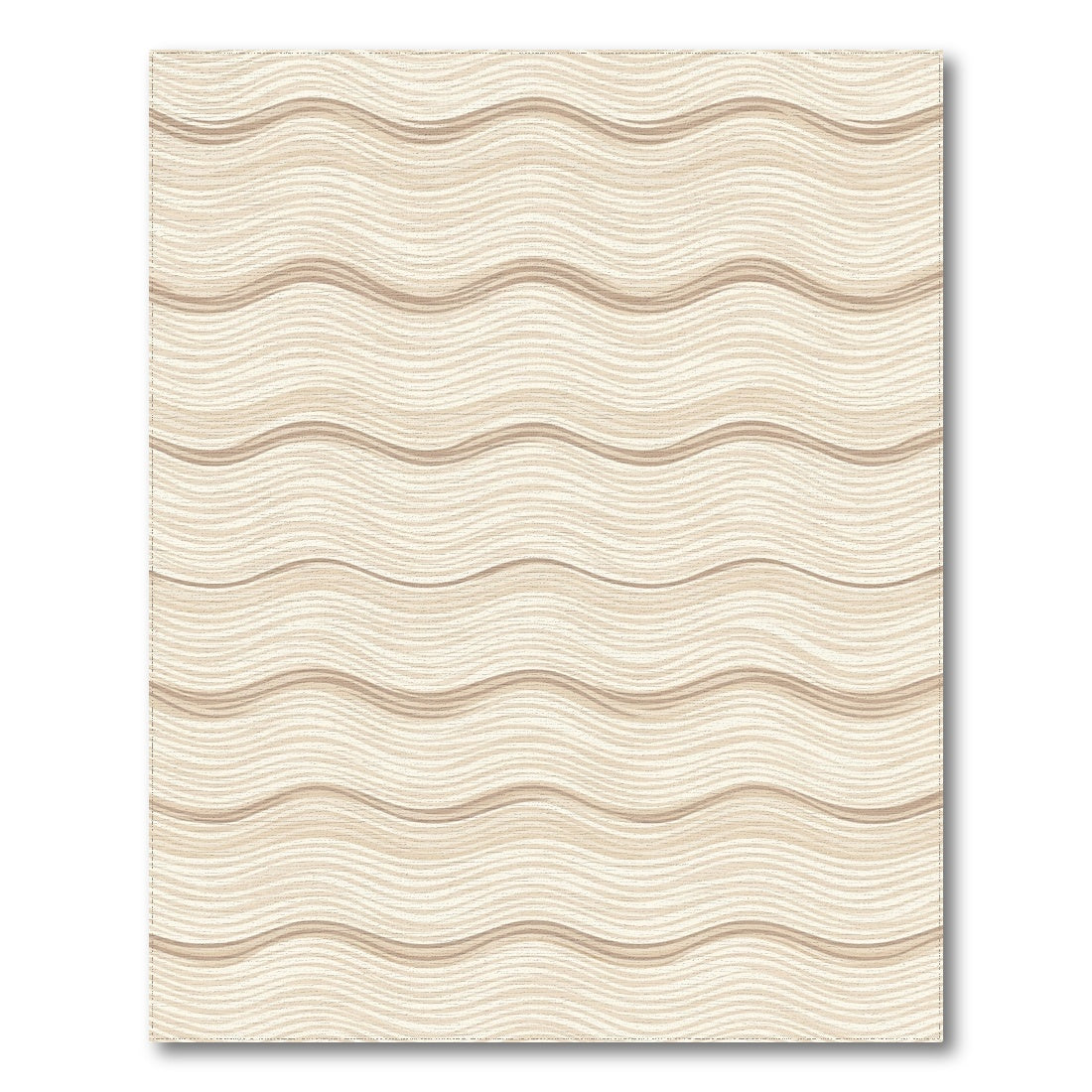 Beige Wavy Abstract No. 18 Area Rug