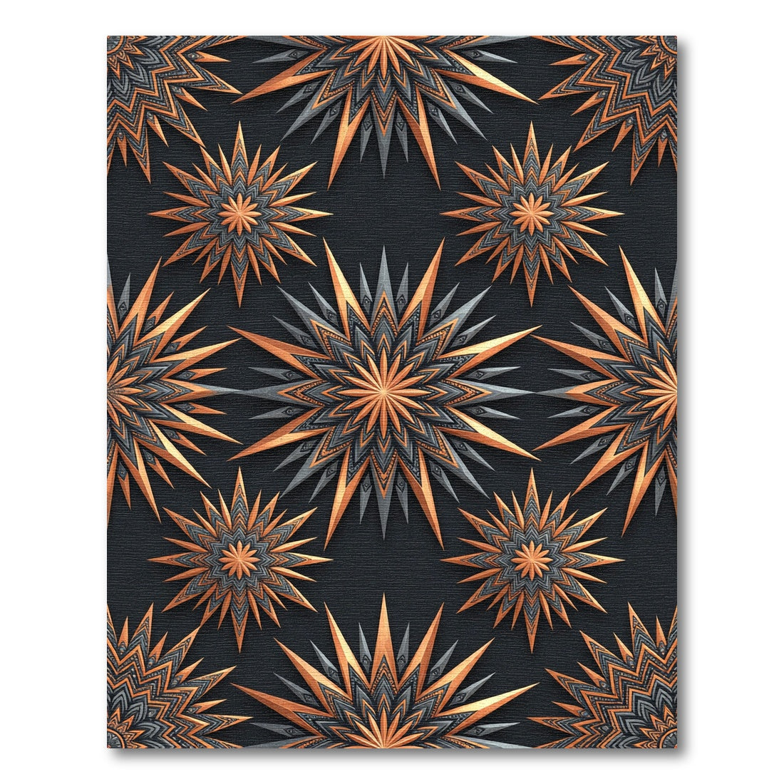 Bronze and Gray Starburst Rays Rug