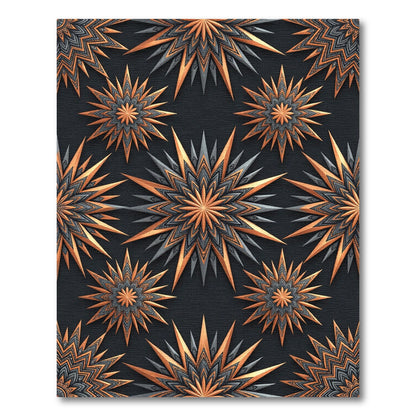 Bronze and Gray Starburst Rays Rug