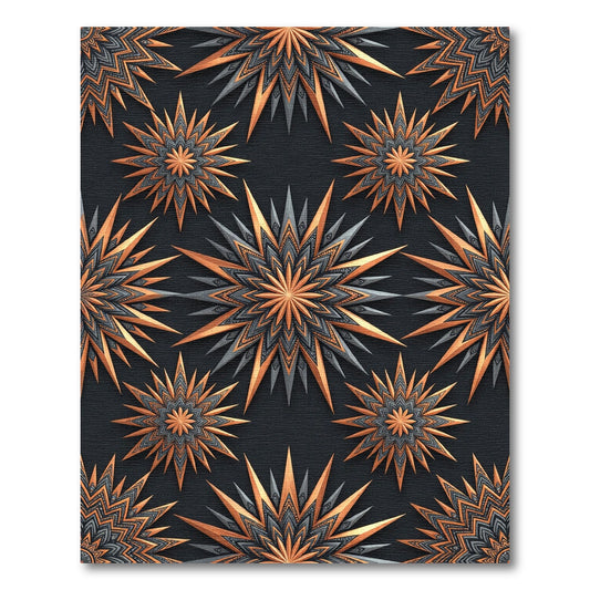 Bronze and Gray Starburst Rays Rug