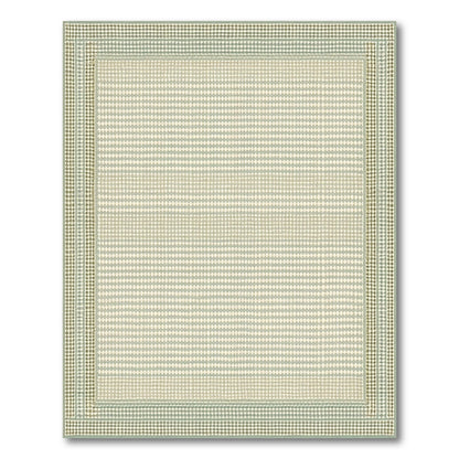 Washable Beige Geometric Border Rug