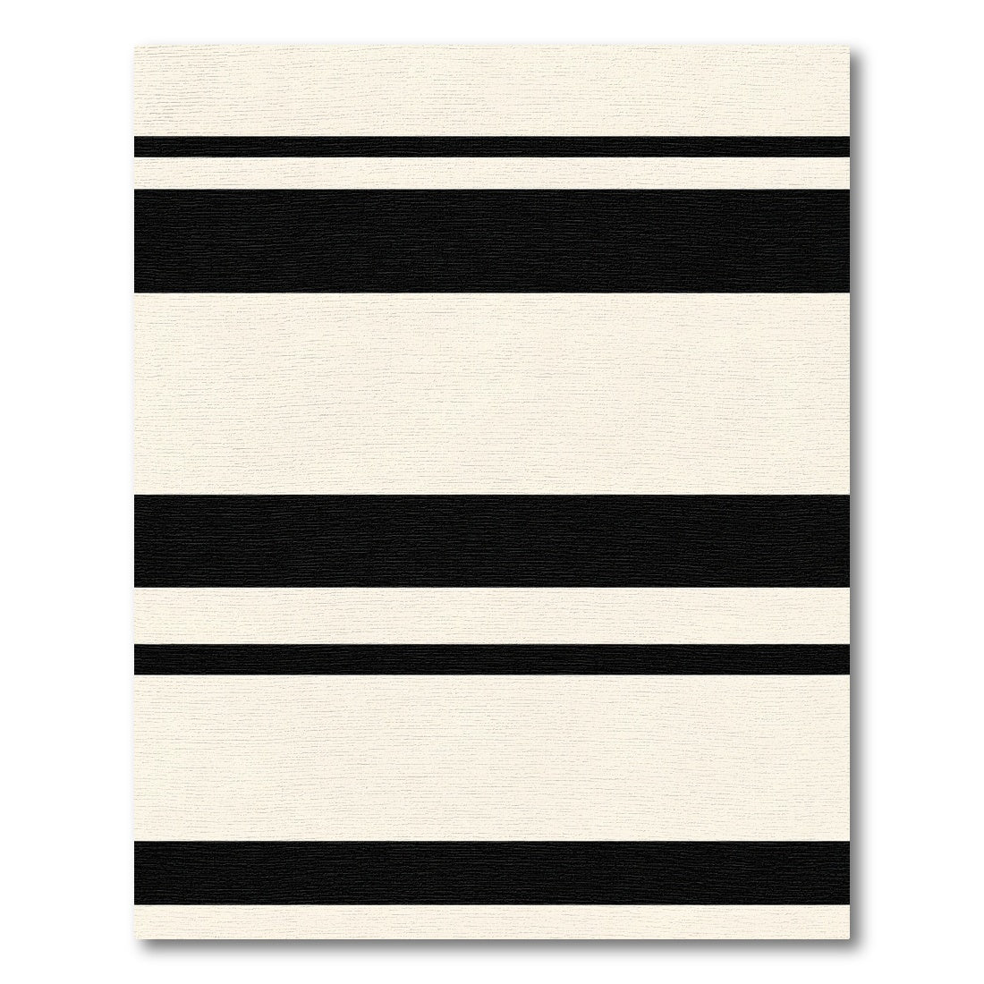 Bold Black Cream Stripe Rug
