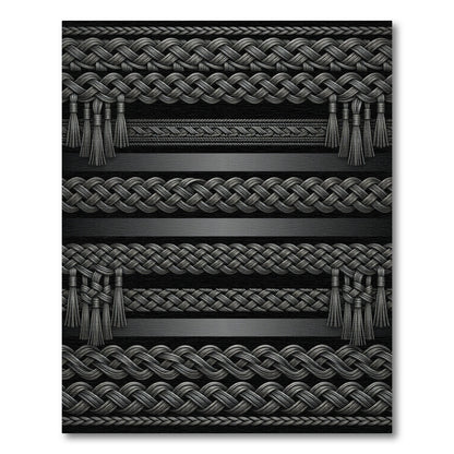 Dark Silver Braided Rope Tassels Rug