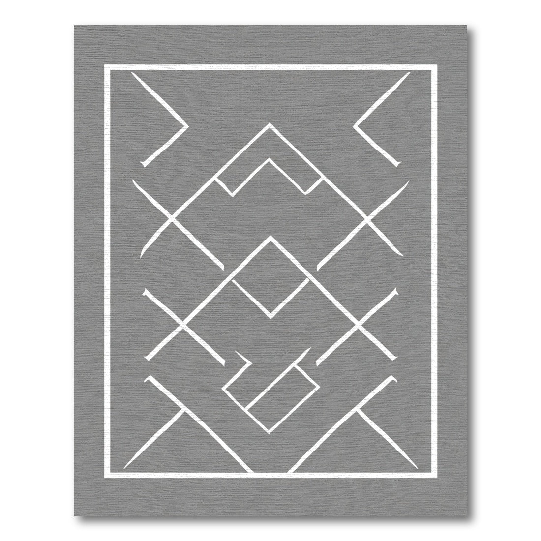 Gray White Geometric Interlocking Lines Rug