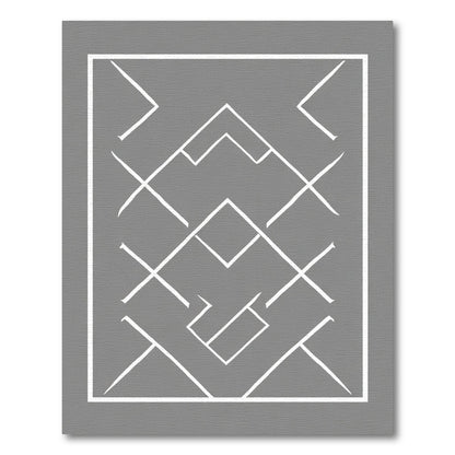 Gray White Geometric Interlocking Lines Rug