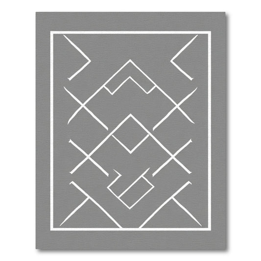 Gray White Geometric Interlocking Lines Rug
