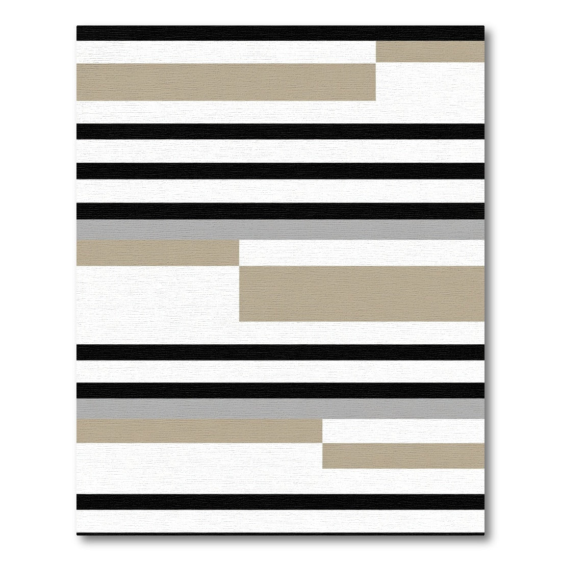 Modern Tan and Gray Stripe Rug