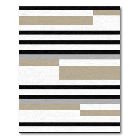 Modern Tan and Gray Stripe Rug