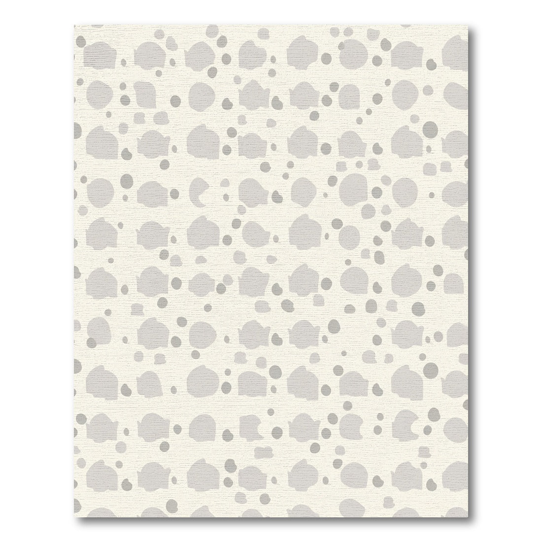 Soft Gray Organic Spot Grid Rug