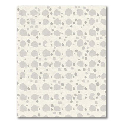 Soft Gray Organic Spot Grid Rug