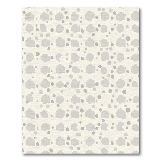 Soft Gray Organic Spot Grid Rug