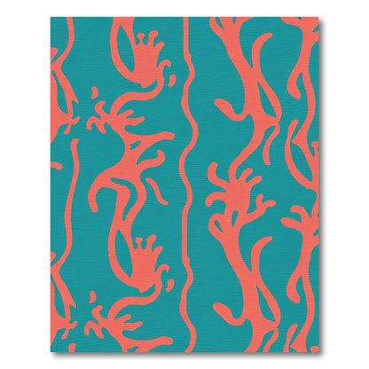 Aqua Coral Branch Flow Rug