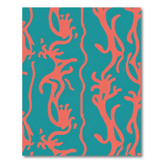 Aqua Coral Branch Flow Rug