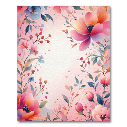 Pink Blush Watercolor Garden Floral Rug