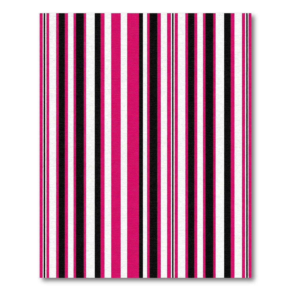 Bold Pink Black White Stripe Rug