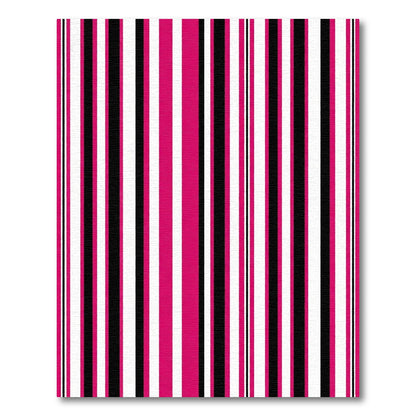 Bold Pink Black White Stripe Rug