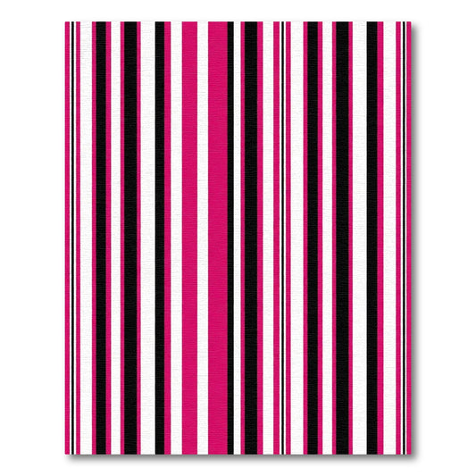 Bold Pink Black White Stripe Rug