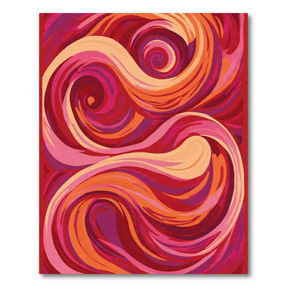Crimson Swirl Abstract Flow Rug