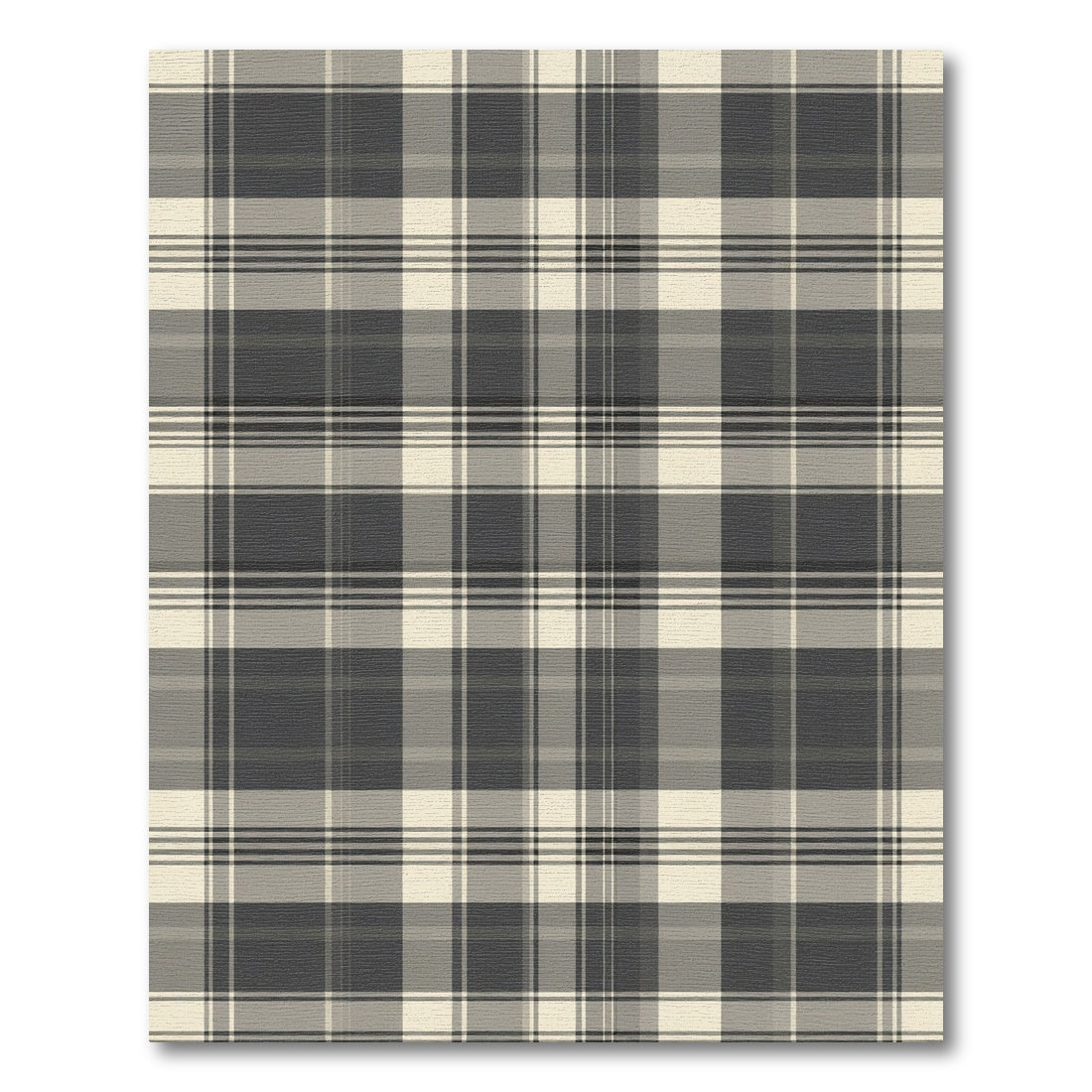 Classic Gray Beige Tartan Plaid Rug