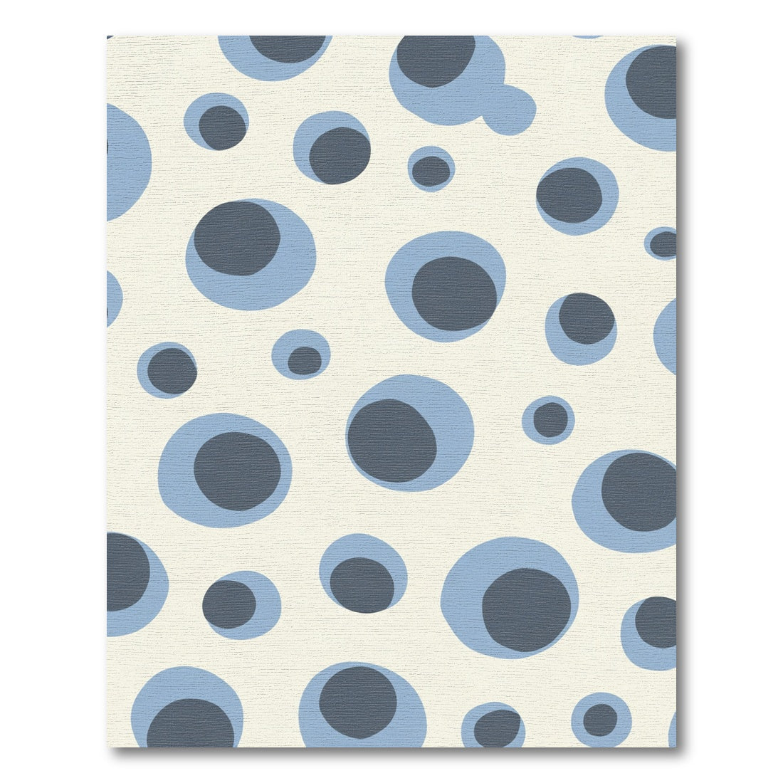 Cream Blue Gray Bubble Scatter Rug
