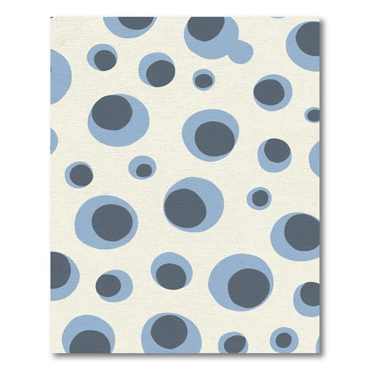 Cream Blue Gray Bubble Scatter Rug