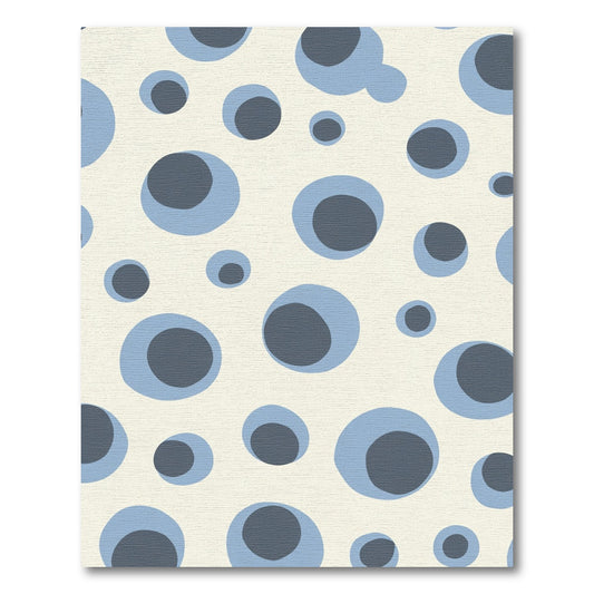 Cream Blue Gray Bubble Scatter Rug