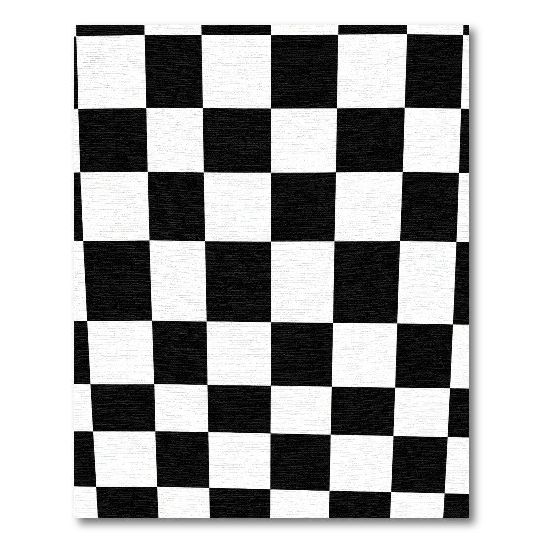 Bold Black White Checkered Grid Rug