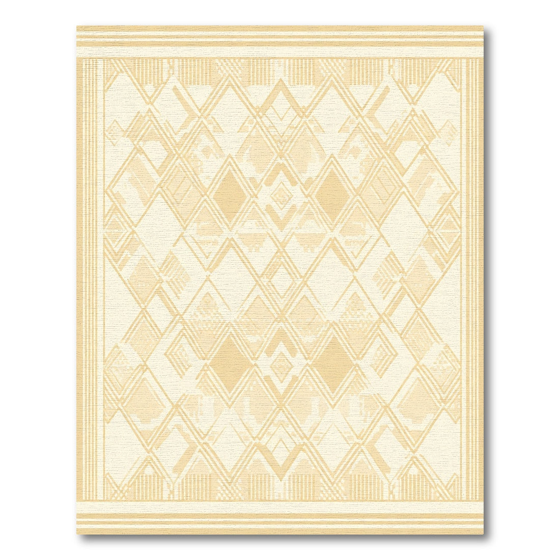 Geometric Diamonds Cream Textured Rug