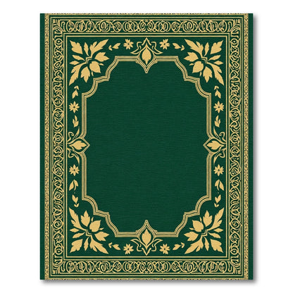 Emerald Gold Floral Arch Border Rug