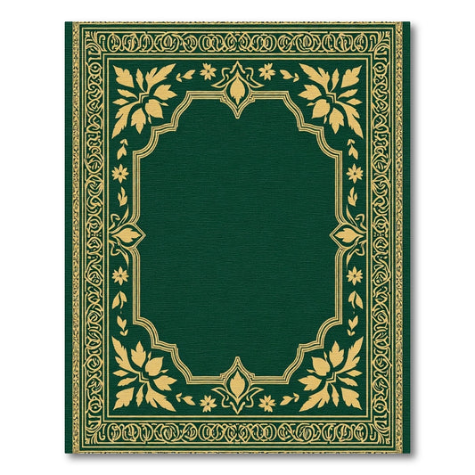 Emerald Gold Floral Arch Border Rug