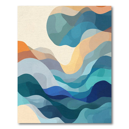 Abstract Ocean Wave Curves Rug