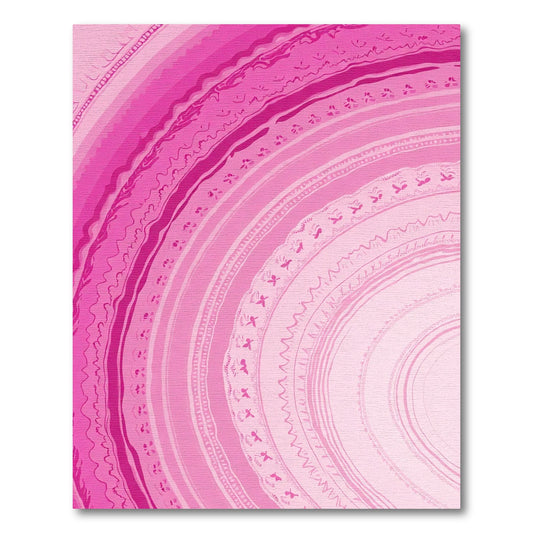 Radiant Pink Mandala Concentric Circles Rug