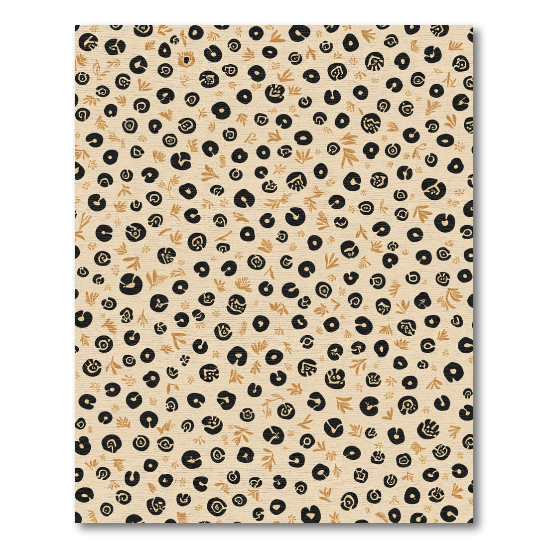 Abstract Black Gold Spots 4-7 Words Rug
