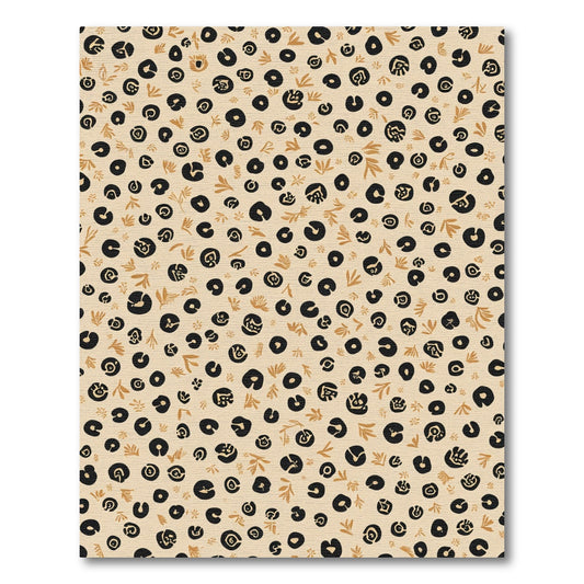 Abstract Black Gold Spots 4-7 Words Rug