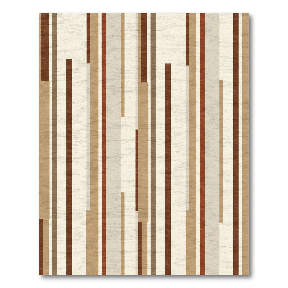 Earthy Tone Vertical Stripe Composition Rug
