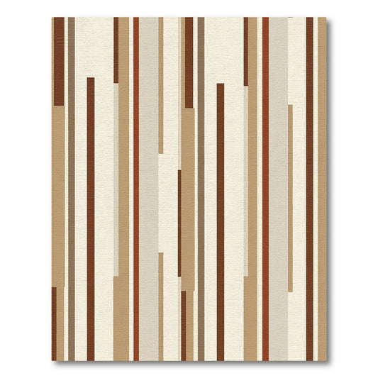Earthy Tone Vertical Stripe Composition Rug