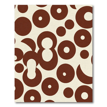 Retro Chocolate Brown Circles Rug