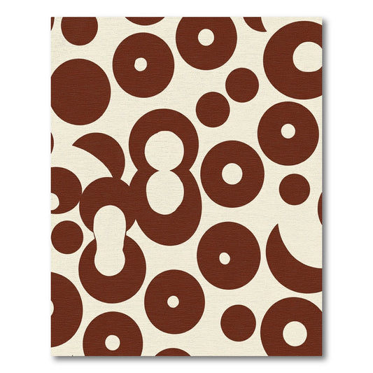 Retro Chocolate Brown Circles Rug