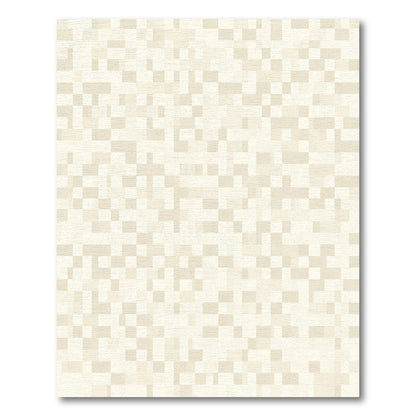 Cream Pixelated Geometric Texture Rug