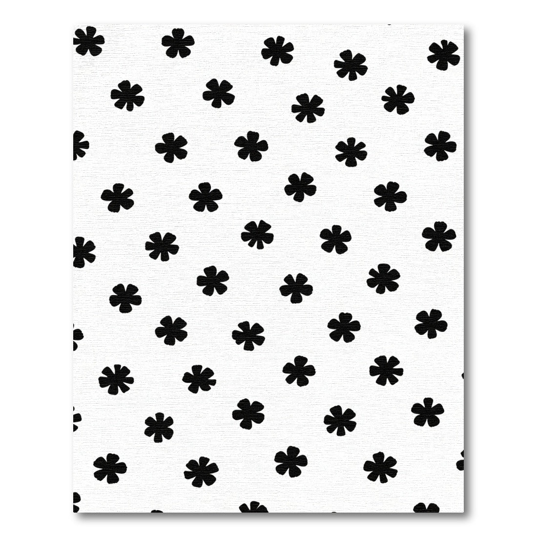 Black White Floral Cluster Rug