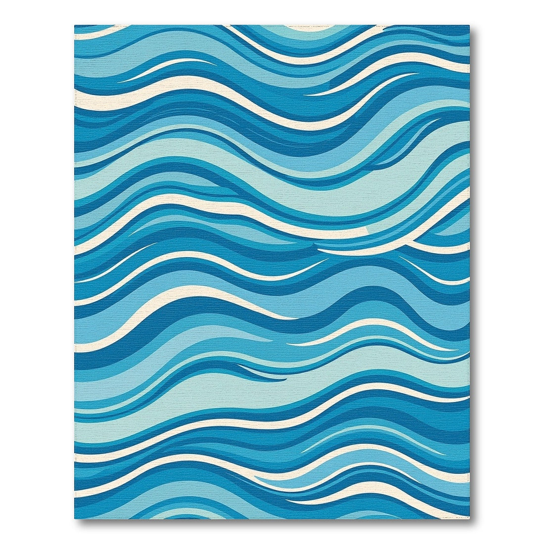 Blue White Wavy Rug