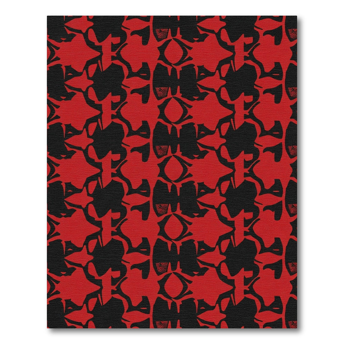 Bold Red Abstract Symmetry Rug