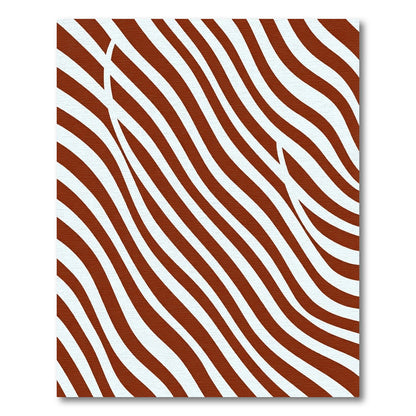 Crimson White Wavy Stripes Rug