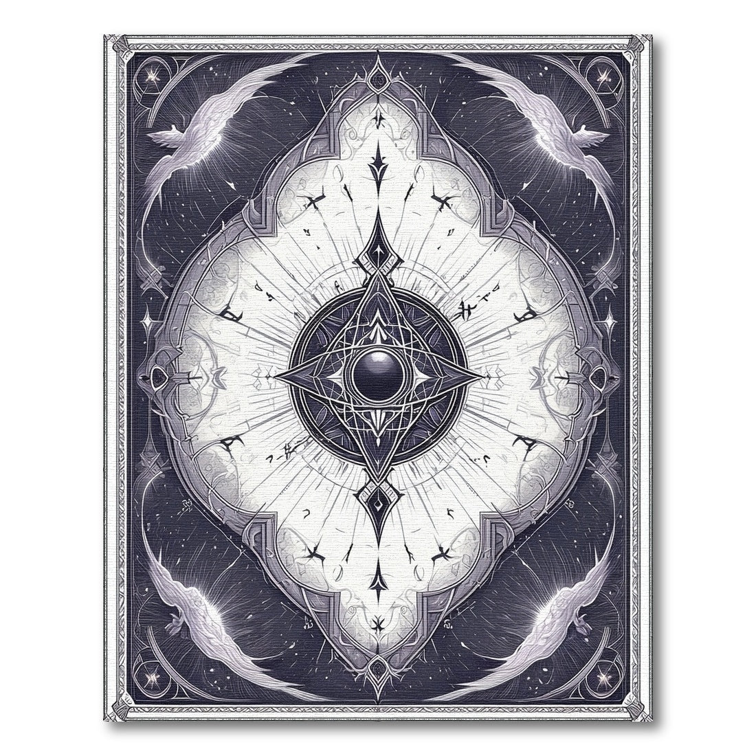 Geometric Modern Black and White Celestial Geometric Black White Area Rug