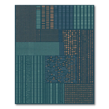 Geometric Modern Geometric Blue Teal Area Rug