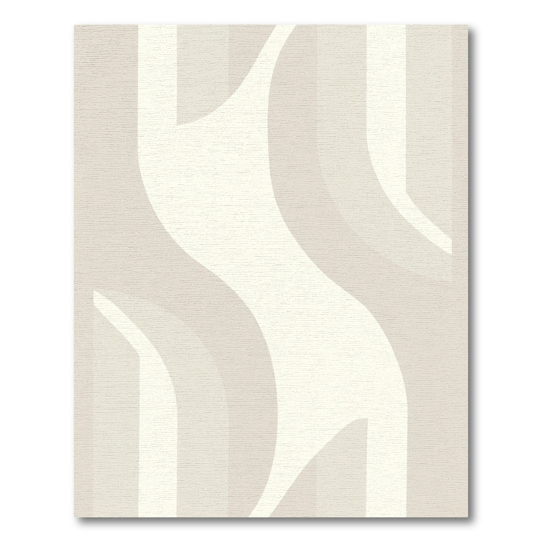 Soft Beige Abstract Swirl Ribbons Rug